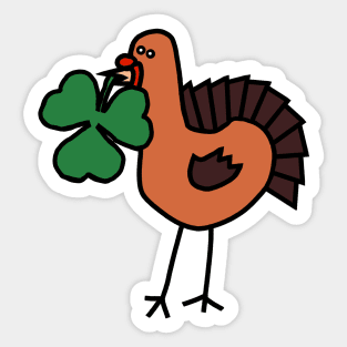 Saint Patricks Day Turkey with Shamrock Sticker